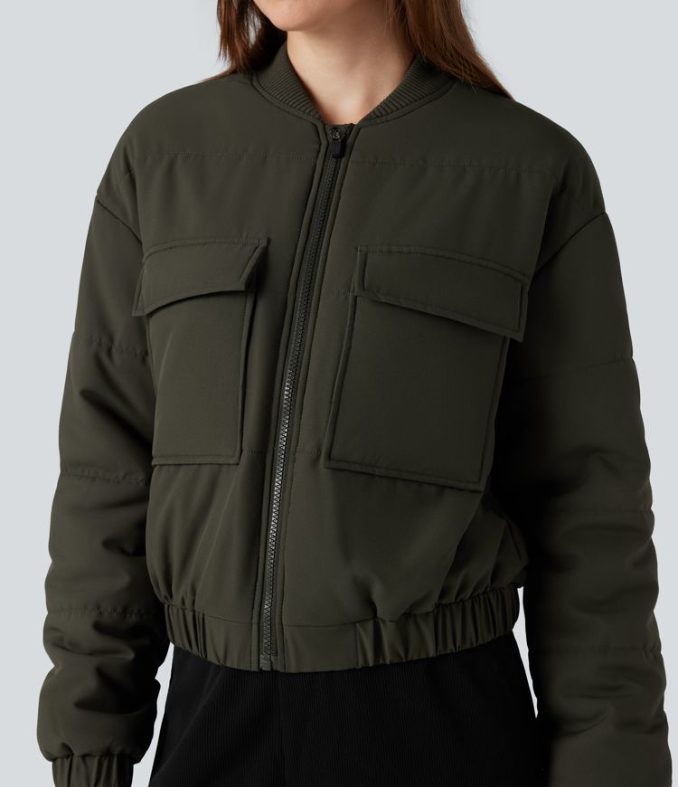 Veste bomber matelassée zippée avec poches