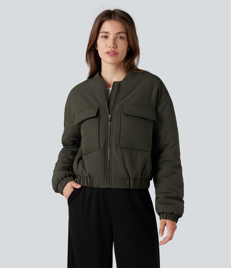 Veste bomber matelassée zippée avec poches
