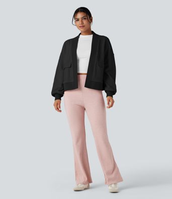 Long Sleeve Casual Oversized Cotton Sweatshirt with Pockets