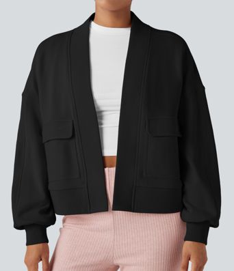 Long Sleeve Casual Oversized Cotton Sweatshirt with Pockets