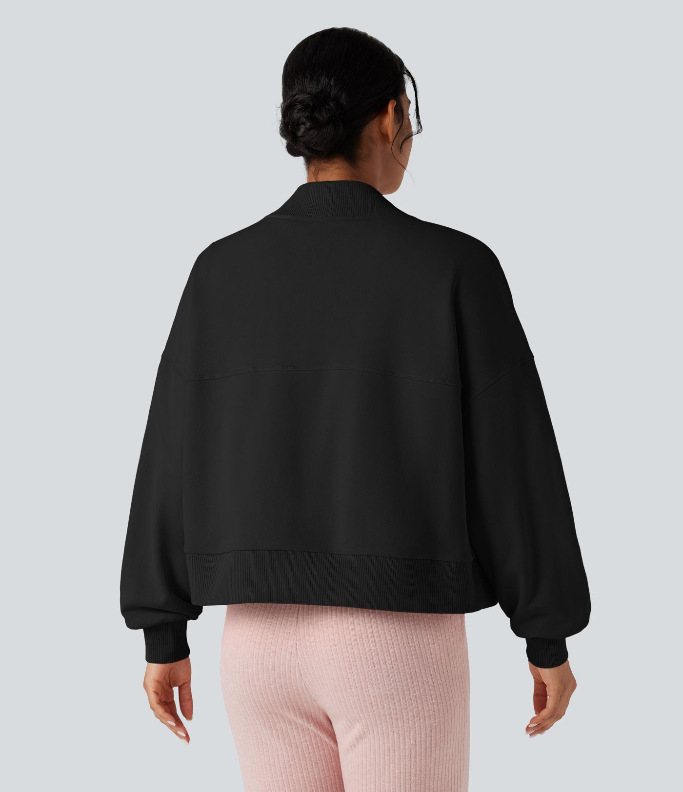 Long Sleeve Casual Oversized Cotton Sweatshirt with Pockets