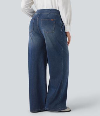 Halara Flex™ - Freizeitjeans mit hohem Bund, mehreren Taschen und weitem Bein