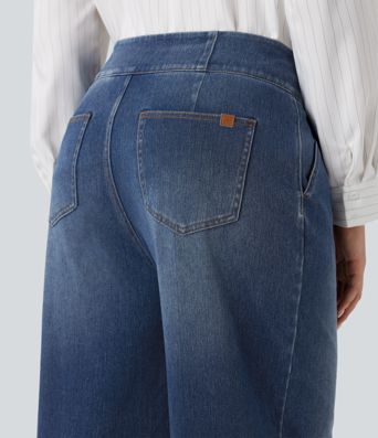 Halara Flex™ - Freizeitjeans mit hohem Bund, mehreren Taschen und weitem Bein
