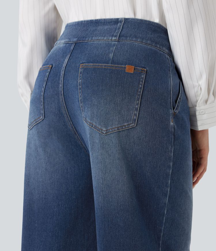 Halara Flex™ - Freizeitjeans mit hohem Bund, mehreren Taschen und weitem Bein