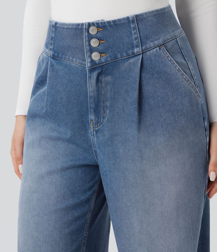 Halara Flex™ High Waisted Wide Leg Casual Jeans with Pockets