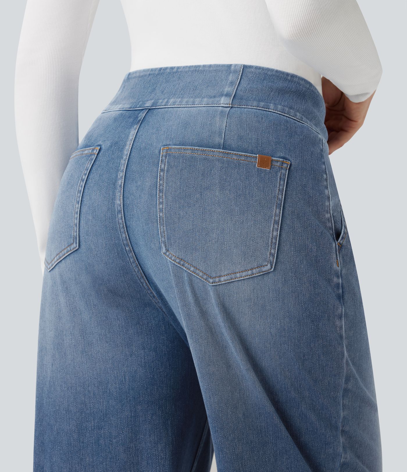 Halara Flex™ High Waisted Wide Leg Casual Jeans with Pockets