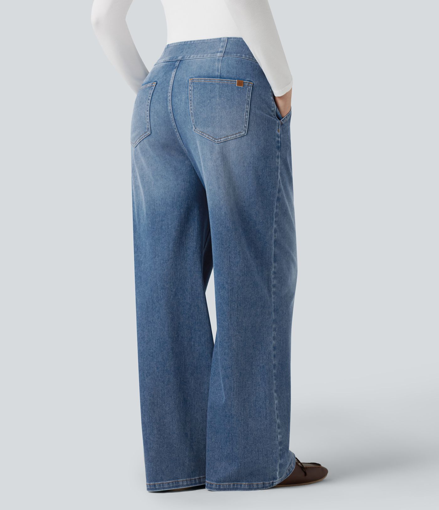 Halara Flex™ High Waisted Wide Leg Casual Jeans with Pockets