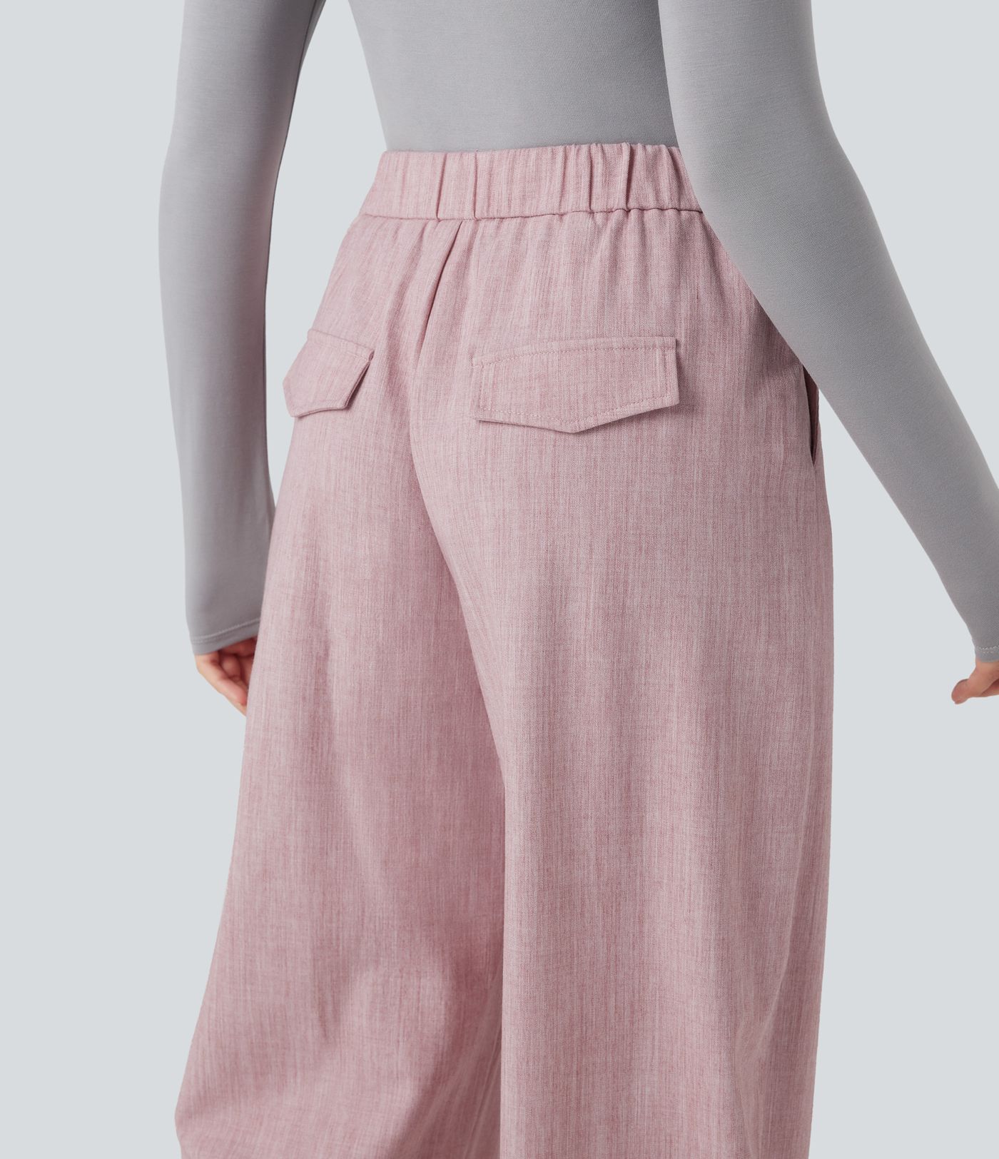 Pantalon barrel taille haute avec poches