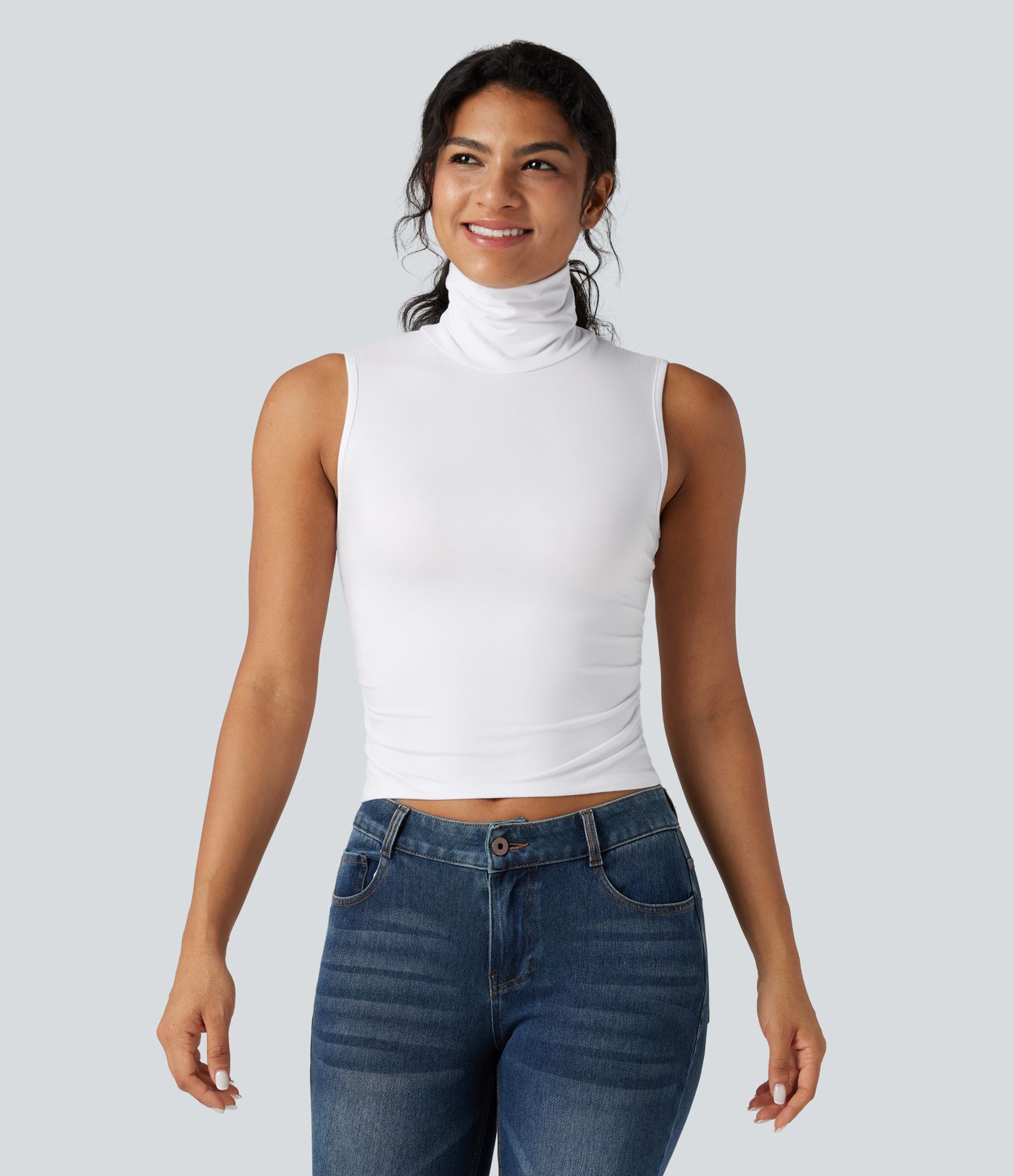 High Neck Sleeveless Backless Casual Top