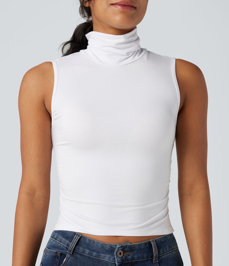 High Neck Sleeveless Backless Casual Top