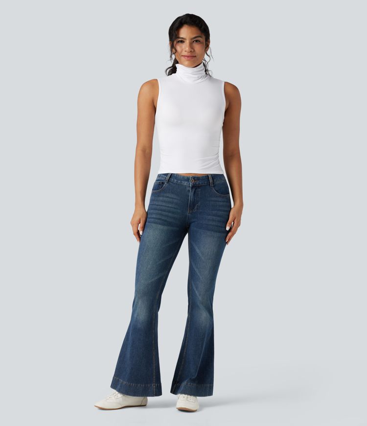 High Neck Sleeveless Backless Casual Top