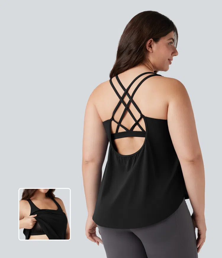 Plus Size Halara UltraSculpt™ Round Neck Curved Hem Running Tank Top