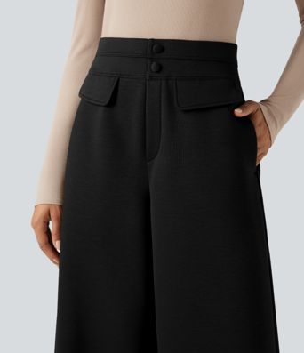 Pantalon SpacerTek™ taille haute à jambe large, avec poches