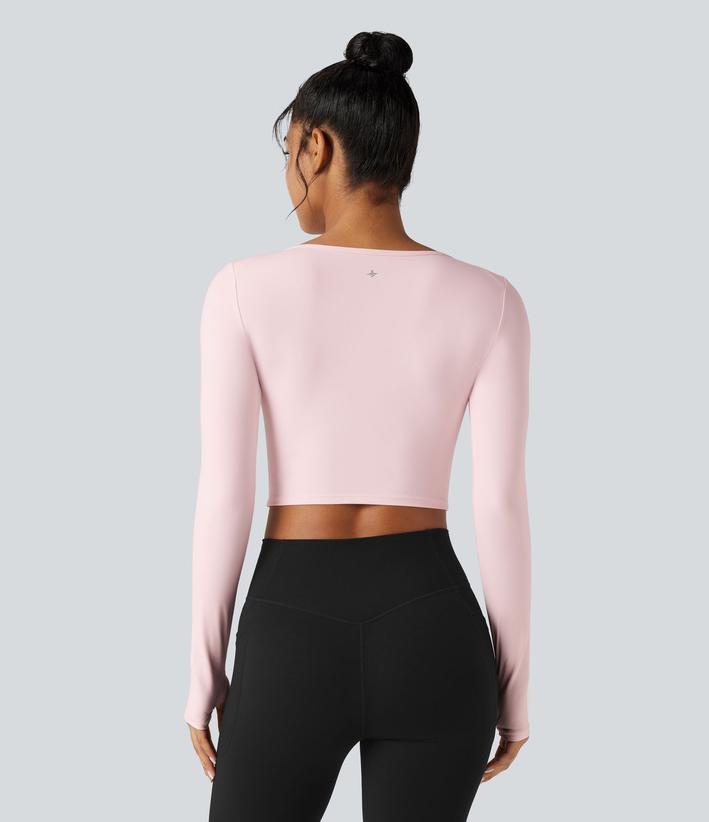SoftlyZero™ Plush Boat Neck Long Sleeve Thumb Holes Cropped Yoga Sports Top
