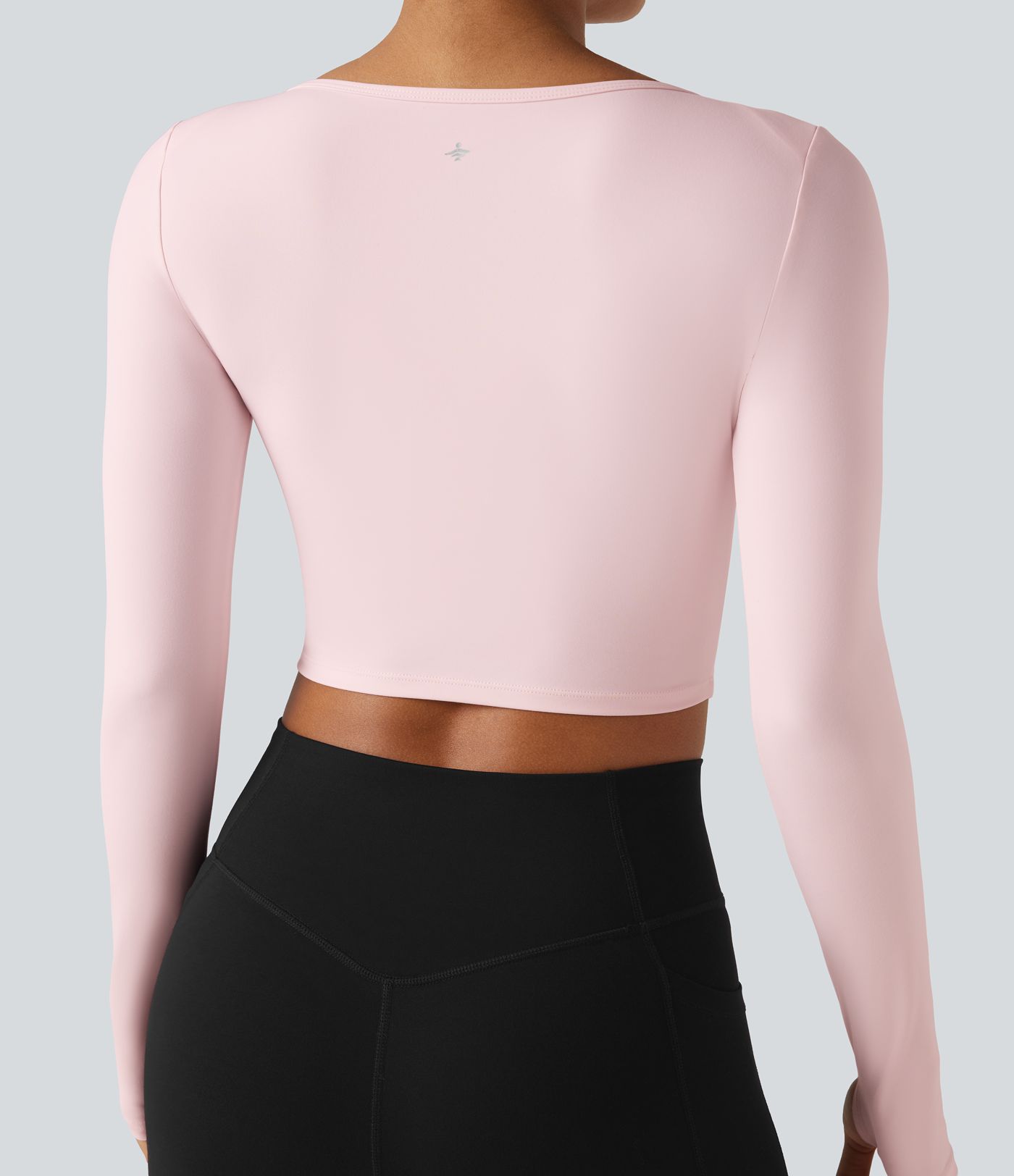 SoftlyZero™ Plush Boat Neck Long Sleeve Thumb Holes Cropped Yoga Sports Top