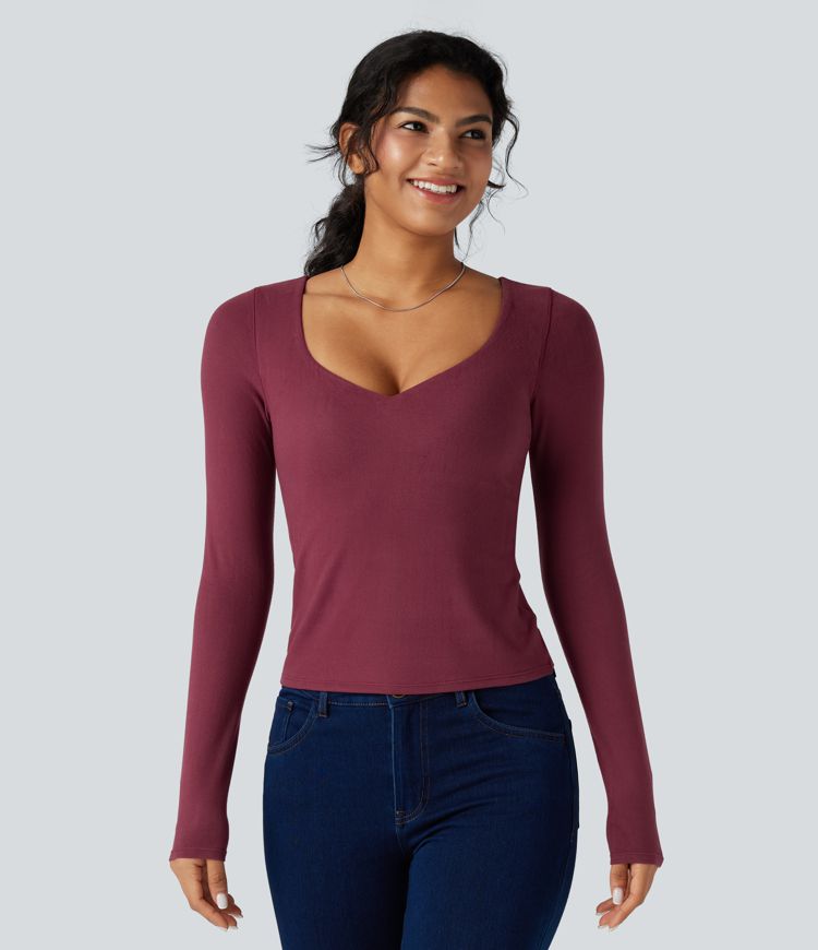 Halara HeatCore Push-Up Long Sleeve Casual Warming Top A/B Cup