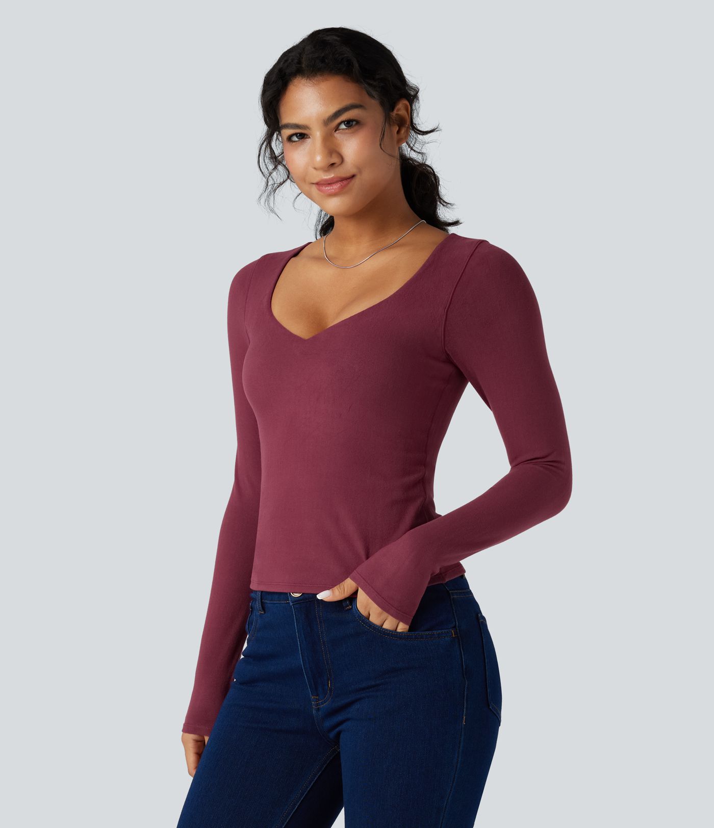 Halara HeatCore Push-Up Long Sleeve Casual Warming Top A/B Cup