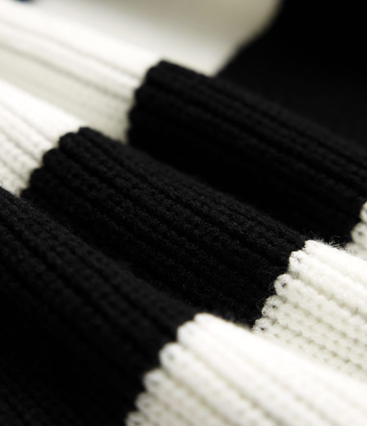 V-neck Long Sleeve Stripe Relaxed Casual Sweater