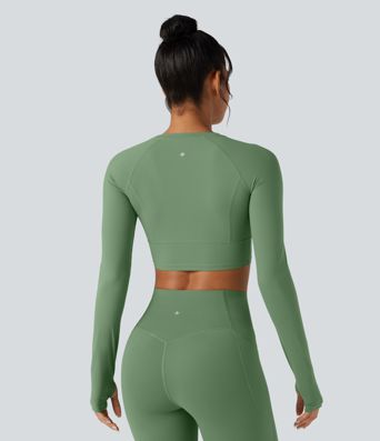 Halara UltraSculpt™ Long Sleeve Thumb Holes Cropped Yoga Sports Top