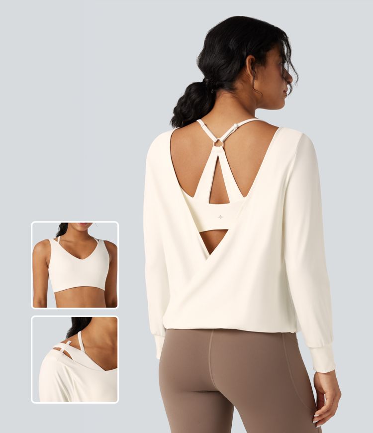 SoftlyZero™ Airy Cut-out Back 2-in-1 Cool Touch Yoga Sports Top