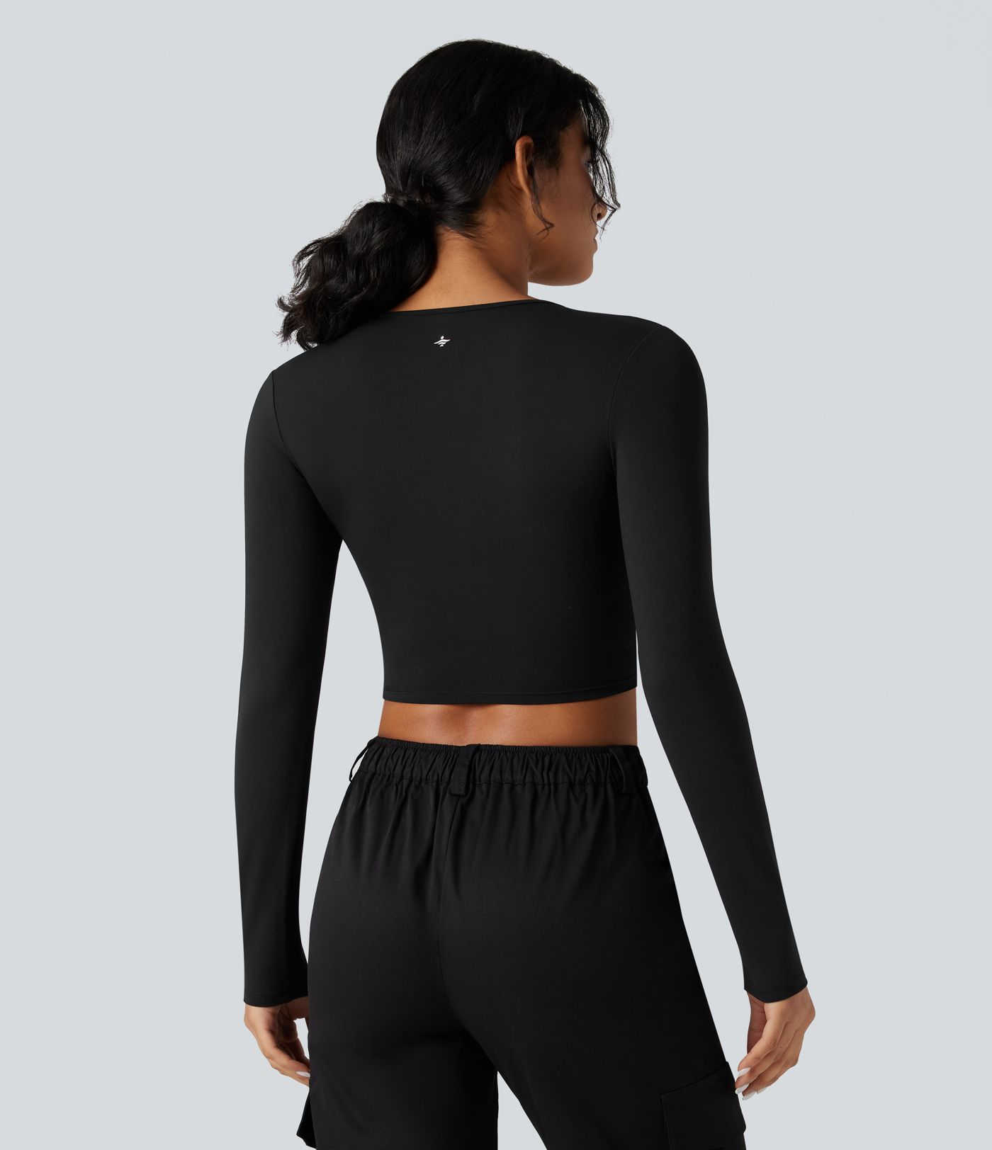 SoftlyZero™ Plush Deep V-neck Long Sleeve Twisted Cropped Yoga Sports Top