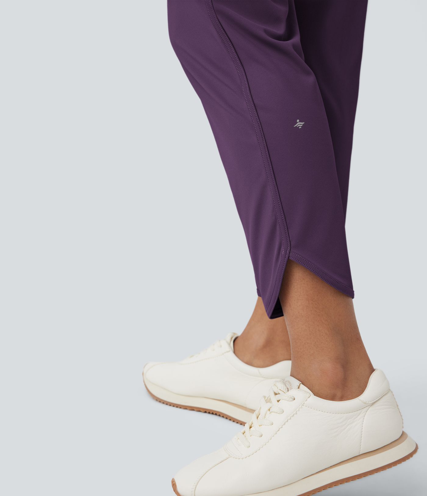 Mid Rise Drawstring Curved Hem Quick Dry Women Stright Leg Golf Tapered Pants with Pockets-UPF40+