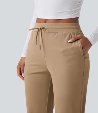 Golf-Hose mit mittelhohem Bund, Seitentaschen und schmal zulaufendem Bein - schnelltrocknend, UPF40+