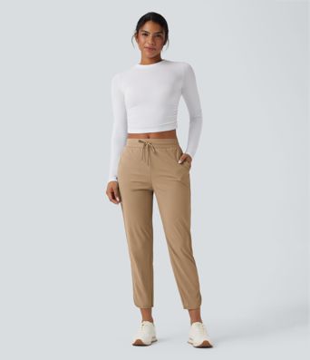 Golf-Hose mit mittelhohem Bund, Seitentaschen und schmal zulaufendem Bein - schnelltrocknend, UPF40+