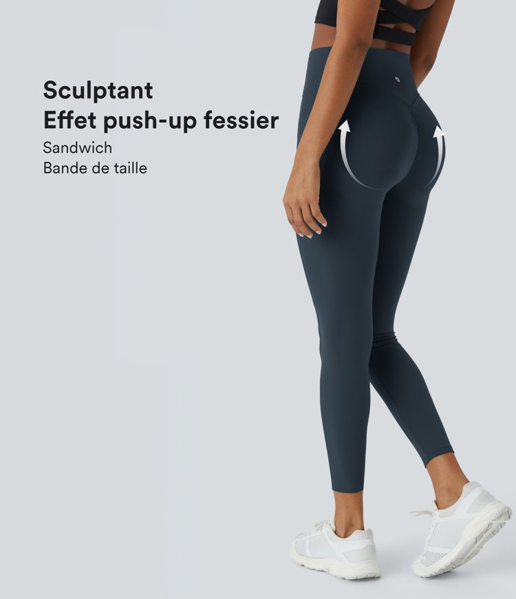 SoCinched Legging de sport sculptant taille haute, effet push-up, gainant, poches latérales, UltraSculpt