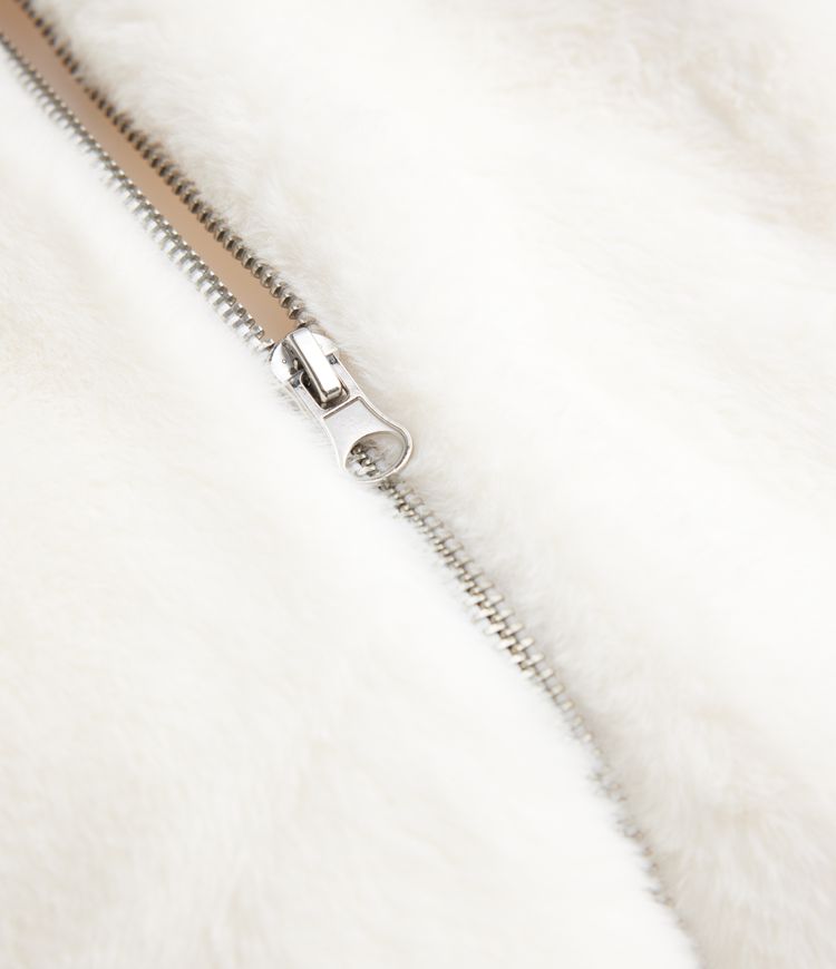 Stand Collar Long Sleeve Zip Fly Casual Sherpa Jacket