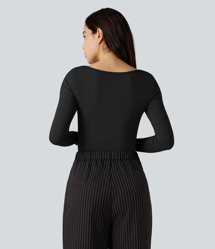 SoftlyZero™ Airy Scoop Neck Long Sleeve Work T-Shirt