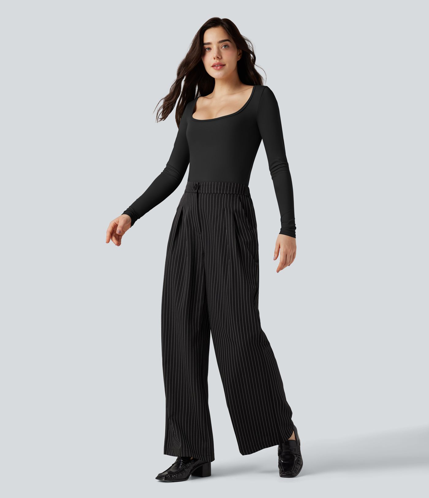 SoftlyZero™ Airy Scoop Neck Long Sleeve Work T-Shirt