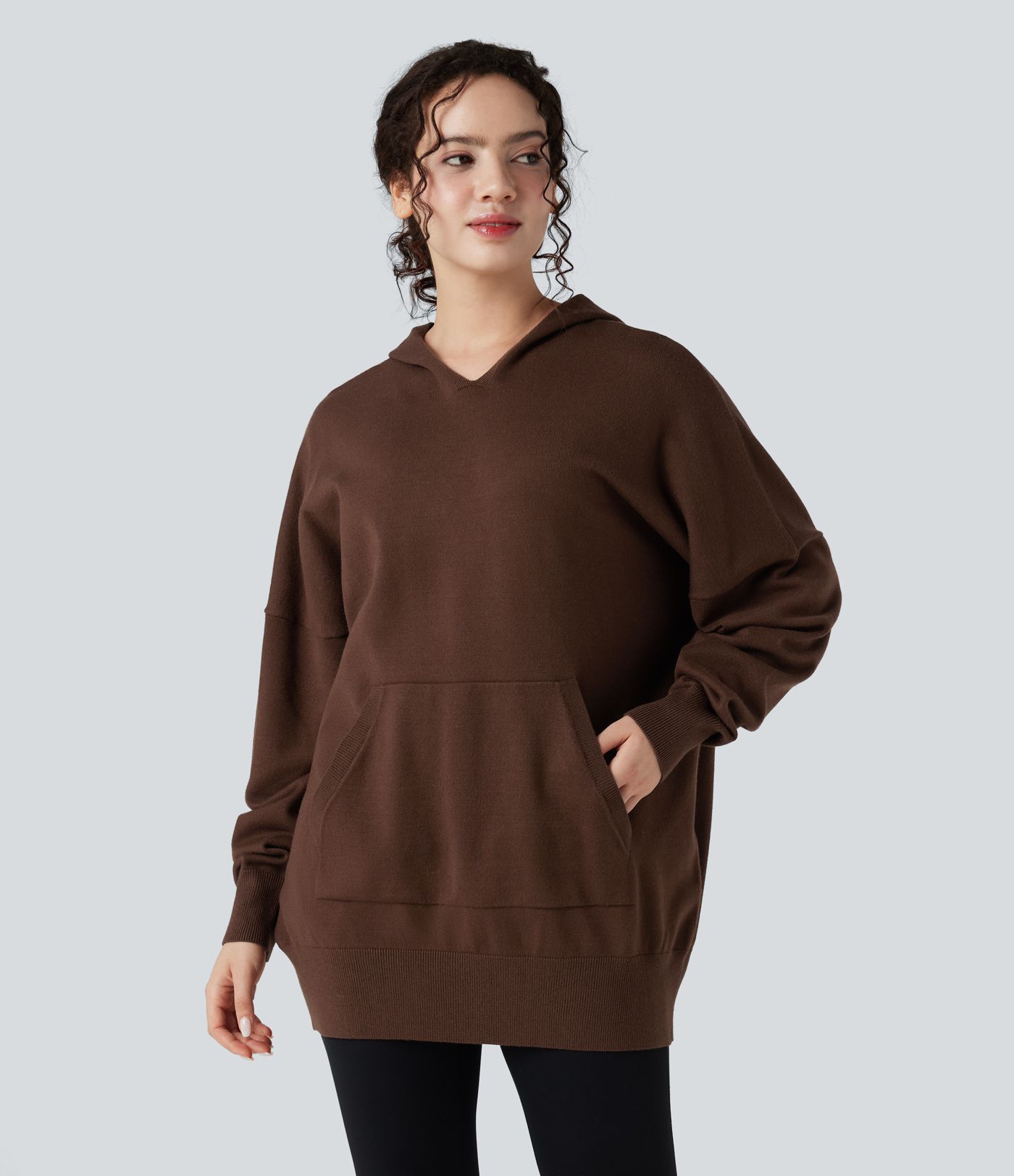 Hooded Oversized Casual Sweater with Pocket