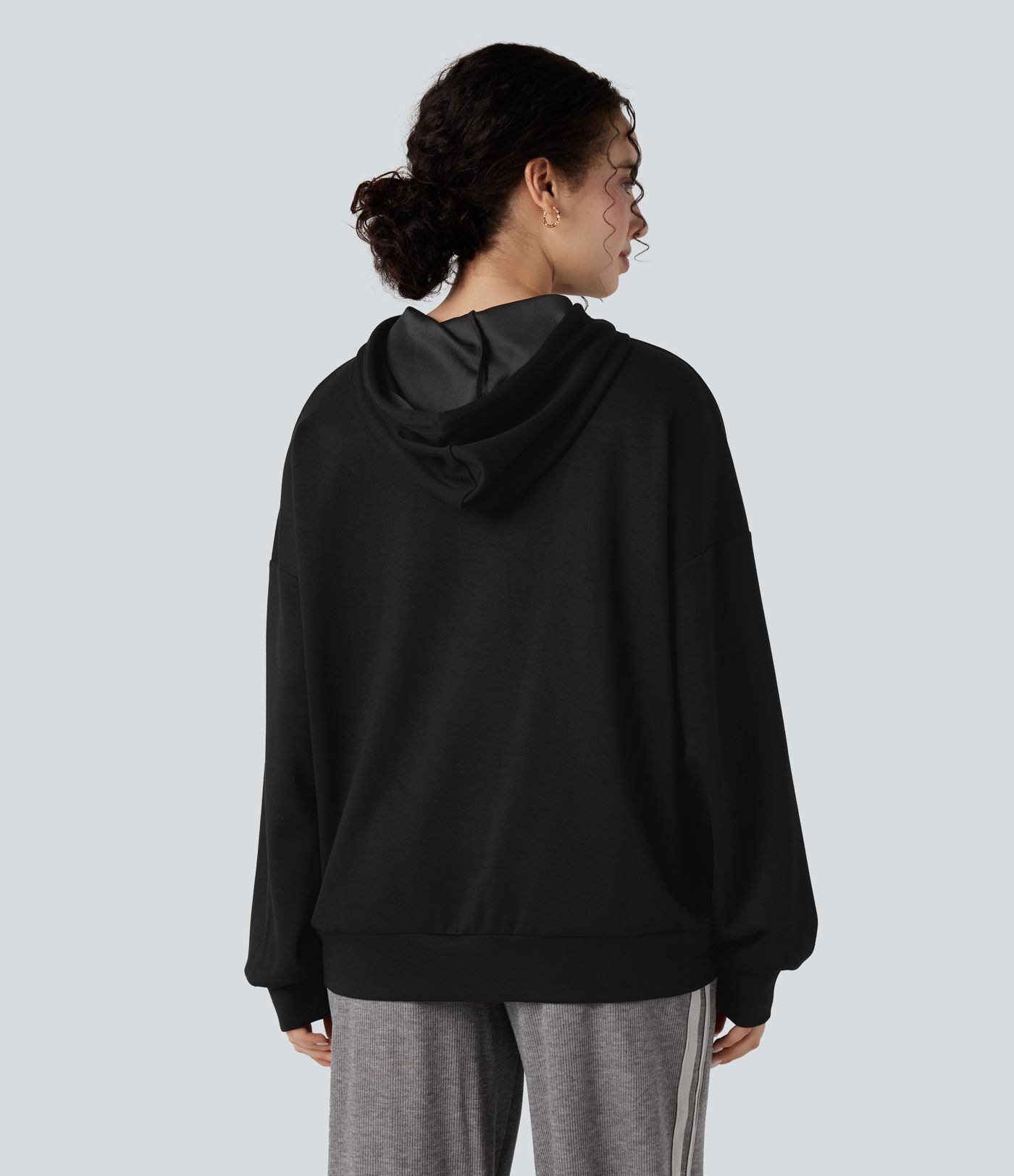 Hooded Long Sleeve Casual Sweatshirt with Pockets