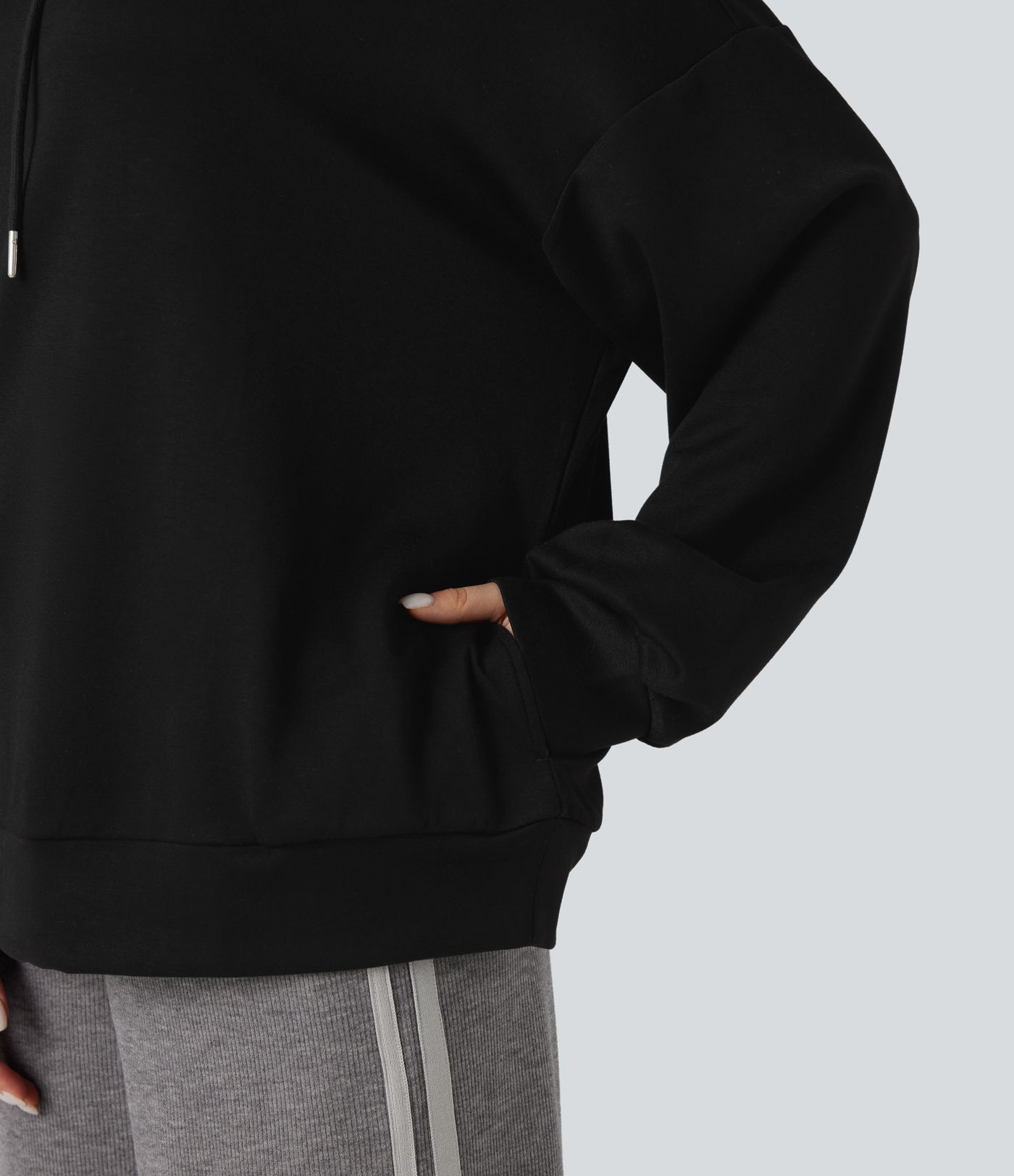 Hooded Long Sleeve Casual Sweatshirt with Pockets