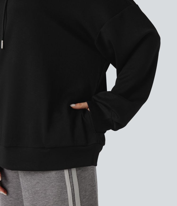Hooded Long Sleeve Casual Sweatshirt with Pockets