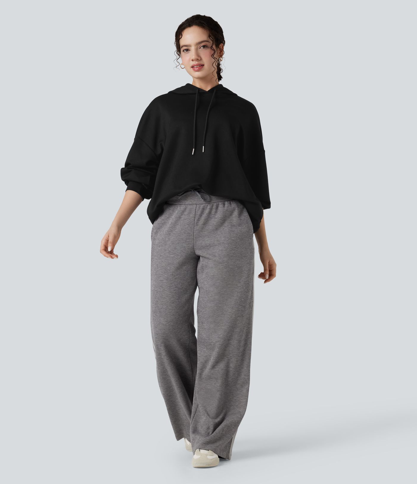 Hooded Long Sleeve Casual Sweatshirt with Pockets