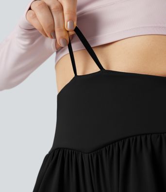 SoftlyZero™ pantalones de yoga holgados y ligeros de talle alto con cordón, fruncidos y bolsillos