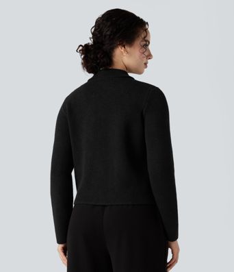 Polo Work Cardigan with Pockets