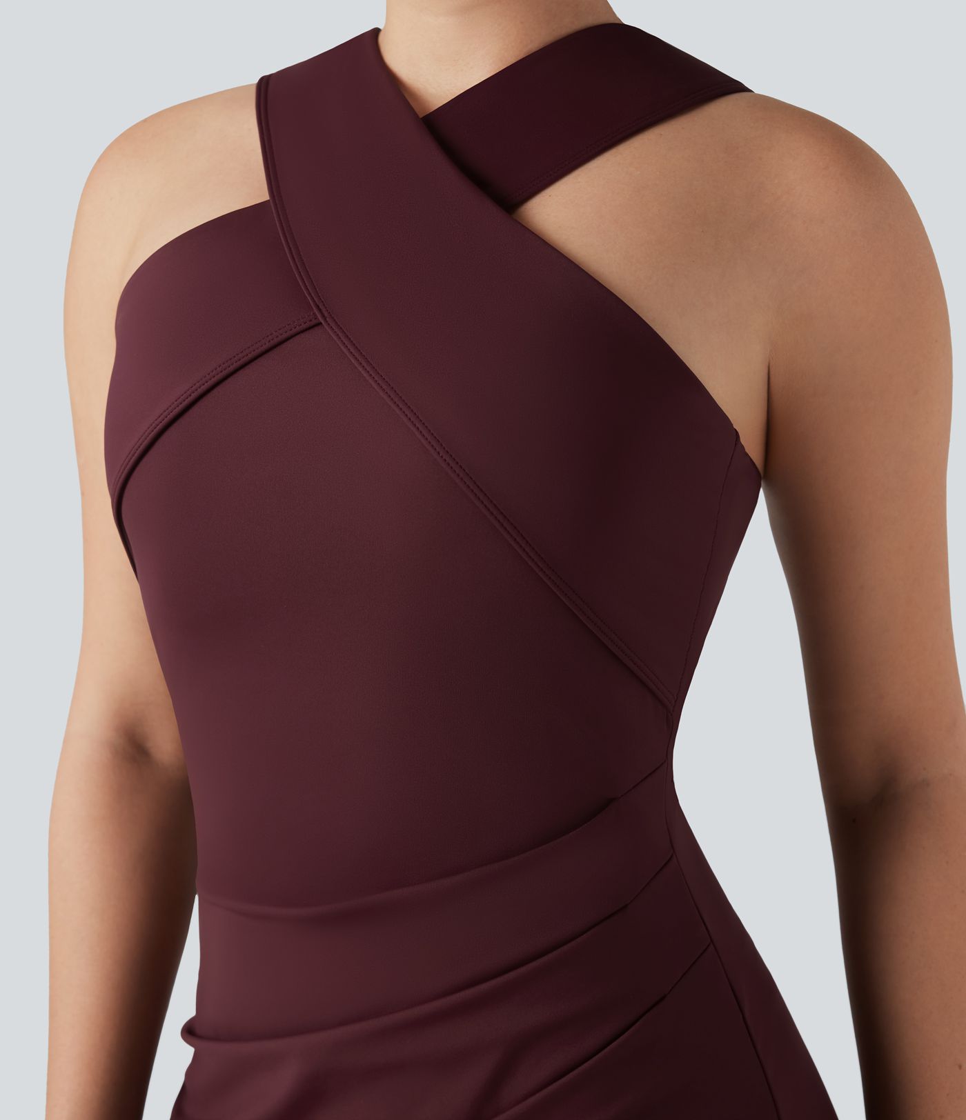 SoftlyZero™ Airy Sleeveless Crossover Hem Party Bodycon Mini Dress-UPF50+