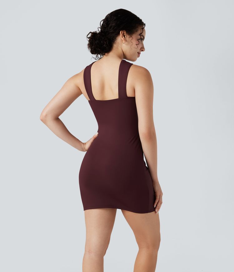 SoftlyZero™ Airy Sleeveless Crossover Hem Party Bodycon Mini Dress-UPF50+