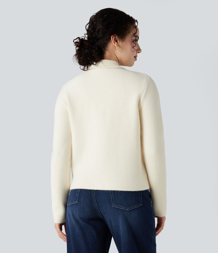 Polo Work Cardigan with Pockets