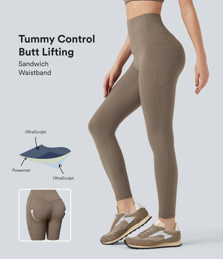 Halara UltraSculpt™ SoCinched High Waisted Tummy Control Butt Lifting Training Leggings with Pockets