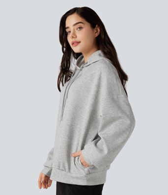Hooded Long Sleeve Casual Sweatshirt with Pockets
