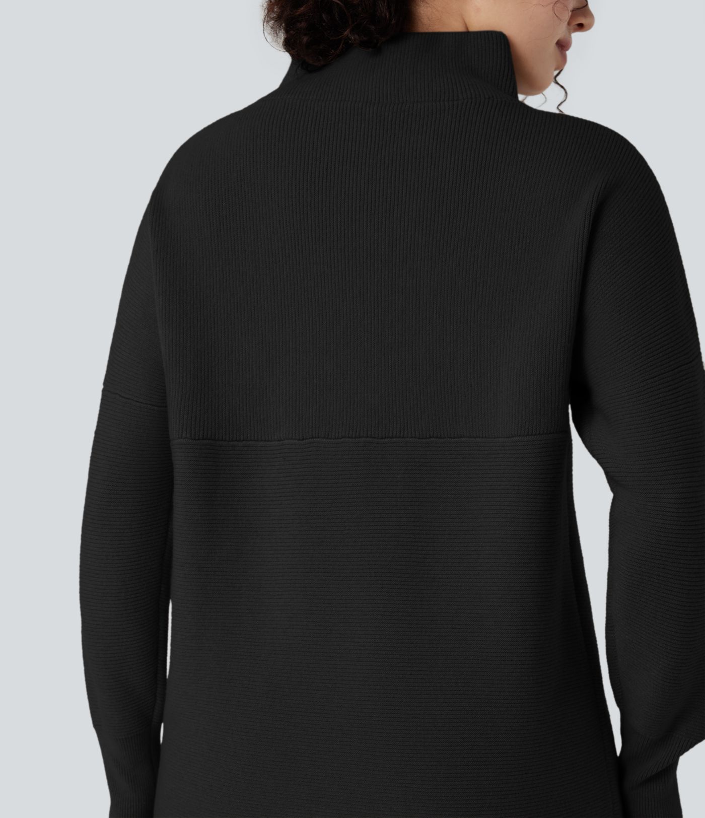 Mock-neck Long Sleeve Casual Sweater