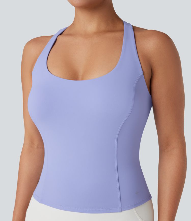Racerback Yoga Tank Top D-F Cups-Longer Length
