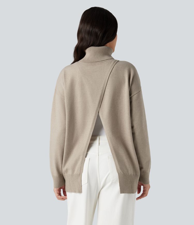 Stehkragen-Langarm-Arbeitspullover – wendbar