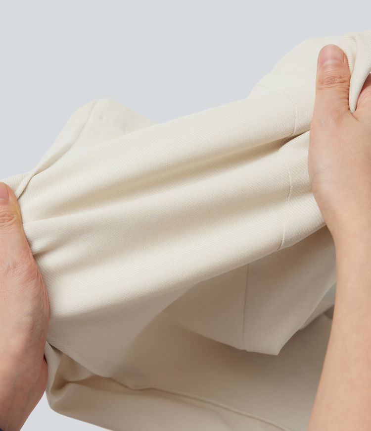 High Waisted Work Flare Pants with Pockets