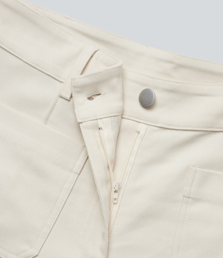 High Waisted Work Flare Pants with Pockets