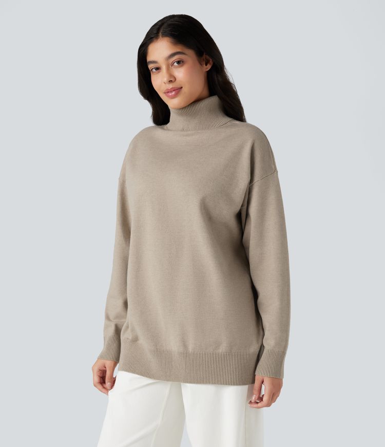 Stehkragen-Langarm-Arbeitspullover – wendbar